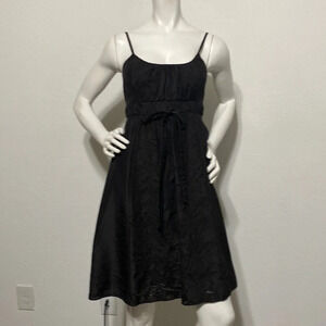 Banana Republic 100% Silk Black Fit & Flare Dress Size 2 Petite